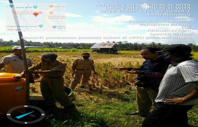 Pembinaan dan Pendampingan Penyuluh Dalam Pembuatan Pesnab (Pestisida Nabati) di Kelompok UPPO Bukit Sari Sangeh, Abiansemal