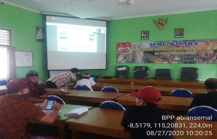 Penyuluh Wilbin Abiansemal Hadir dalam Bimtek Virtual yang Diselenggarakan BPTP dengan Tema Inovasi Peningkatan Produktifitas Padi di Bali