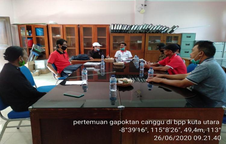 Rapat Pengurus Gapoktan Desa Canggu di BPP Kuta Utara